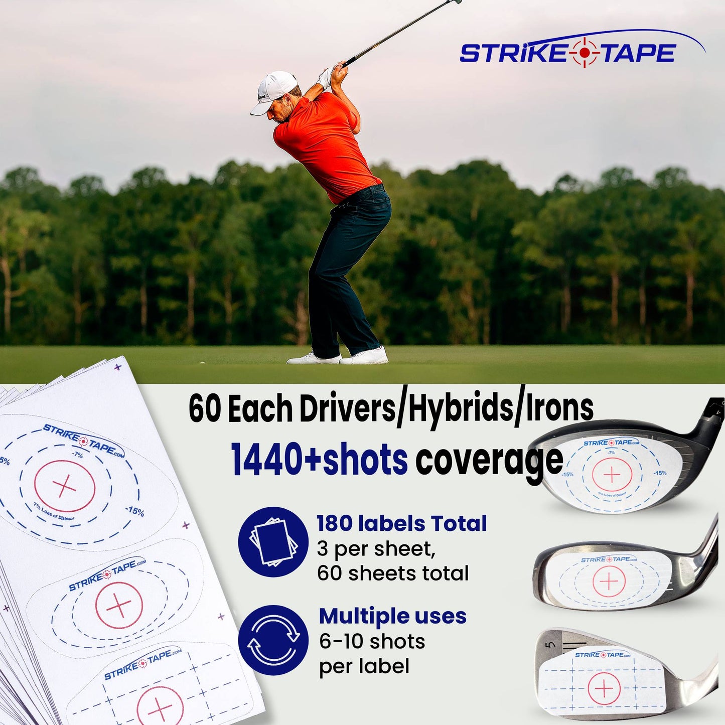 Strike Tape Universal Golf Club Impact Tape