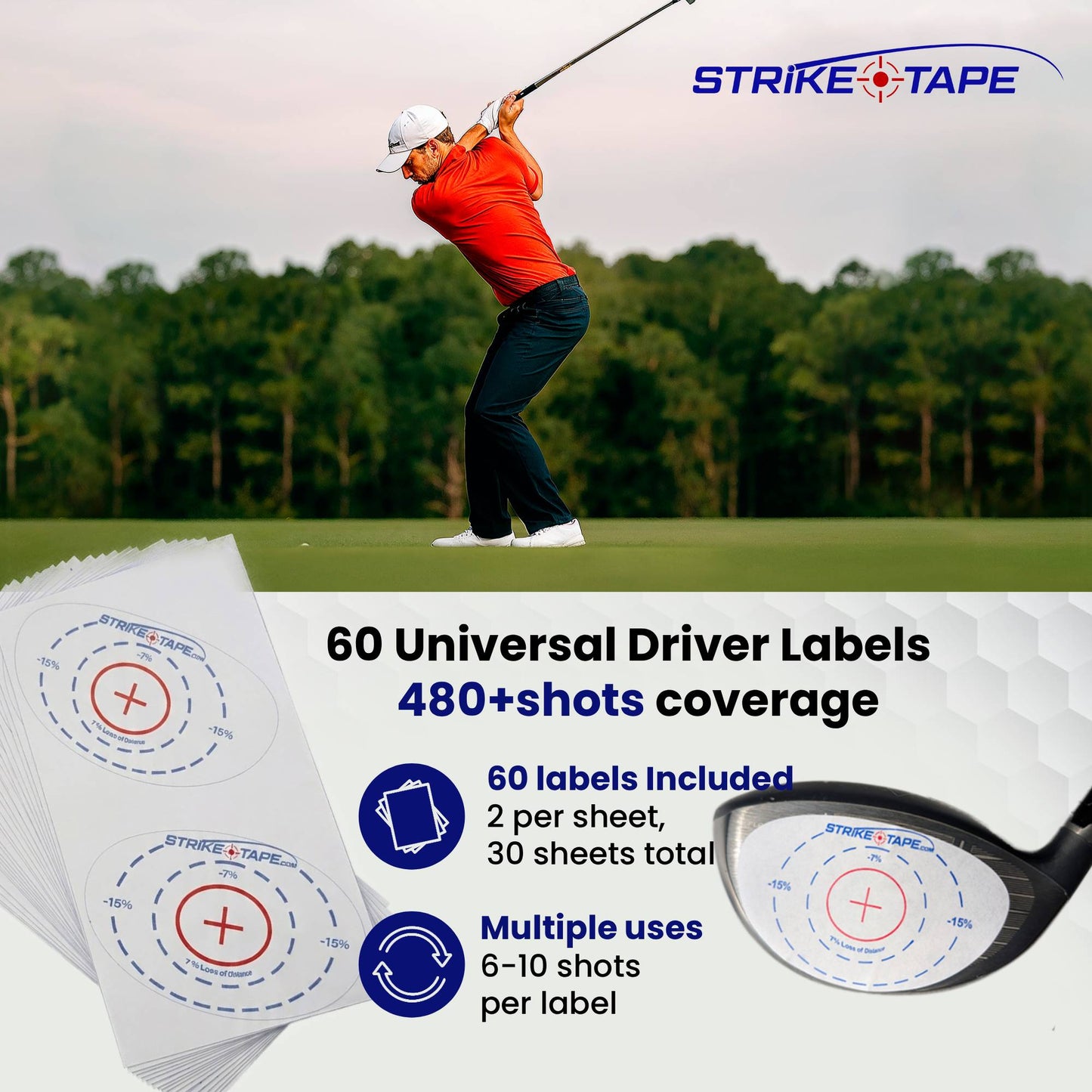 Strike Tape Universal Golf Club Impact Tape