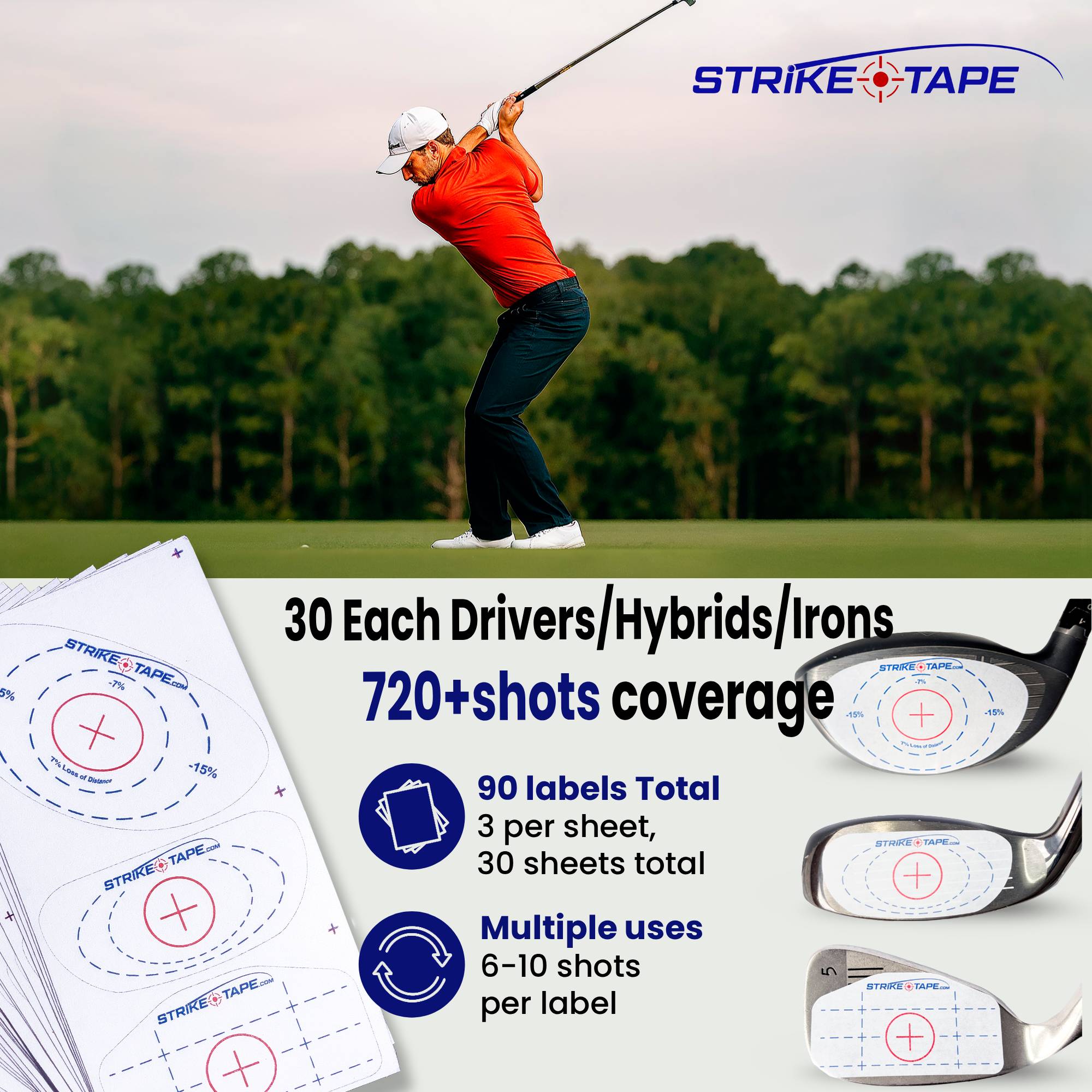 Strike Tape Universal Golf Club Impact Tape